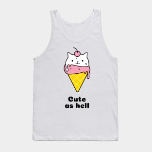 CUTE AS HELL ICE CREAM MEOW CAT Tank Top